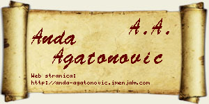 Anda Agatonović vizit kartica